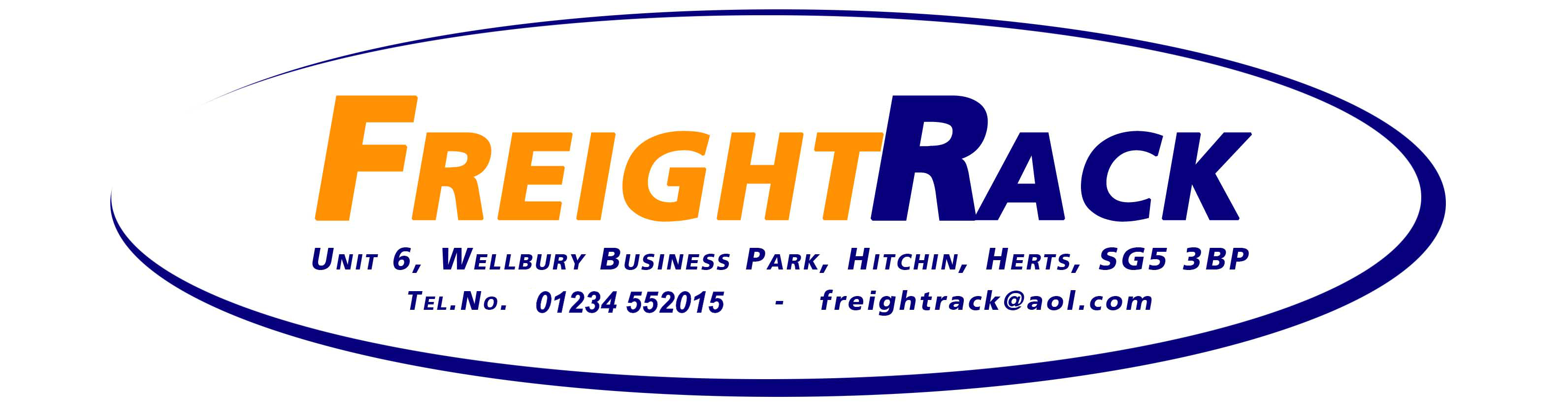 Freight rack banner with address